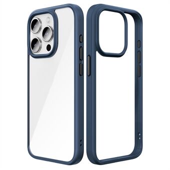 ROCK iPhone 15 Pro Max -kännykkäkotelo, läpinäkyvä paneeli, TPU+PC-materiaalista valmistettu iskunkestävä suojakuori