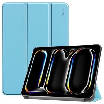 ENKAY HAT PRINCE suojakotelo iPad Pro 11 (2024) Trifold Stand - Baby Blue, PU-nahkaa ja PC-muovia