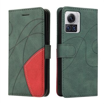 KT Leather Series-1 for Motorola Moto X30 Pro 5G / Edge 30 Ultra 5G Pudotusta estävä kaksivärinen PU-nahkainen puhelinkotelo Stand Lompakon suoja