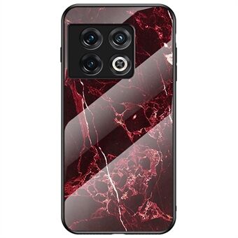 OnePlus 10 Pro 5G:lle Marble Pattern Tempered Glass + PC Hard Back Joustava TPU-kehyksen puhelimen kuoren suojus