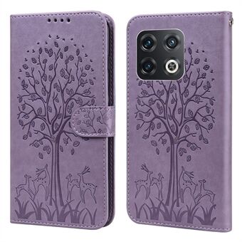 OnePlus 10 Pro :lle 5G Deer Tree Pattern Painettu PU-nahkainen magneettinen Stand Lompakko koko kehon suojakotelo