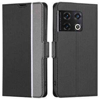 OnePlus 10 Pro 5G Folio Flip Ultra-ohut Twill Texture -puhelinkuori PU-nahkainen matkapuhelinkotelo Stand ja korttitelineellä