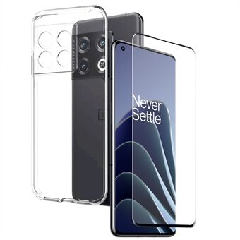 NORTHJO OnePlus 10 Pro 5G -puhelimelle TPU-kuoren suojakuori + karkaistu lasi näytönsuoja - läpinäkyvä