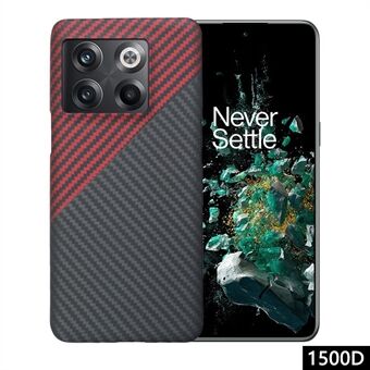 OnePlus Ace Pro 5G / 10T 5G Aramid Fiber -matkapuhelinkotelo 1500D karkeapintainen suuri linssin aukko - punainen + musta