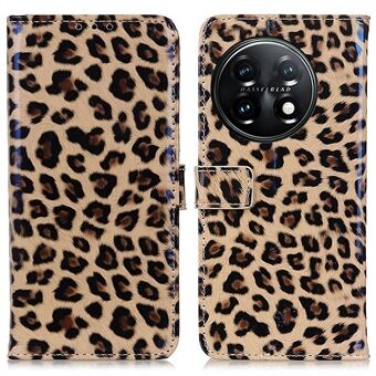 OnePlus 11 5G Leopard Pattern PU -nahkainen Stand Folio Flip Phone Cover