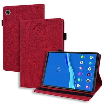 Lenovo Tab M10 Plus (Gen 3):lle painettu kukkakuvioitu tablettikotelo, jossa on naarmuja estävä ja pudotuksilta suojaava PU-nahka, korttipaikka, teline toiminnolle ja kynälenkki.