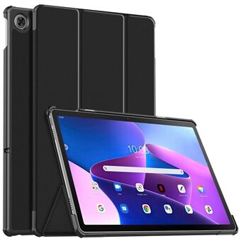 Lenovo Tab M10 Plus (Gen 3) Kolminkertainen taittojalusta Täysi suoja PU-nahkainen tablettikotelo Automaattinen herätys/lepotila Suojakansi - Musta