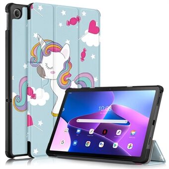 Lenovo Tab M10 Plus (3. sukupolvi) / Xiaoxin Pad 2022 10.6 tuuman 125FTB-128F taitettava seisokekotelo kuviopainatuksella PU-nahka automaattisen herätys-/lepotilan älykannella