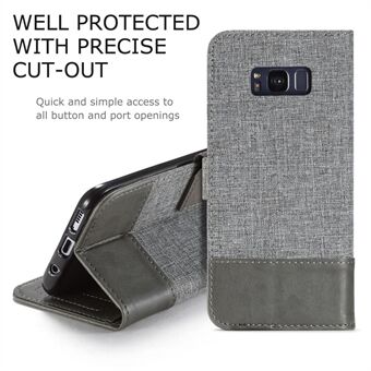 Stand -nahkakankaan liitosjalusta matkapuhelimen kotelo Samsung Galaxy S8 G950:lle