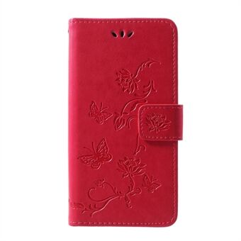 Imprint Butterfly Flower Wallet -nahkakotelo Samsung Galaxy S10:lle