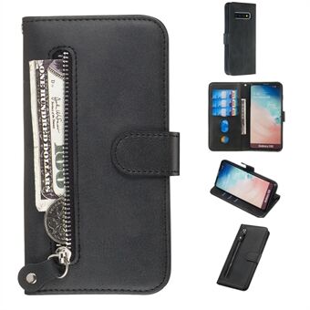 Vetoketjullinen tasku, magneettinen nahkainen Stand Samsung Galaxy S10:lle