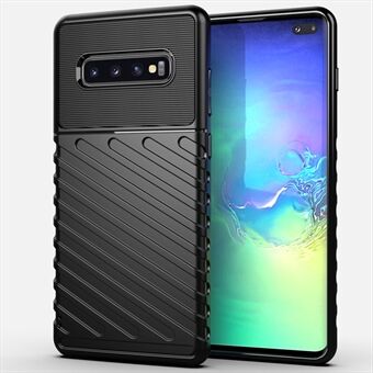 Thunder Series Twill Skin Texture Pehmeä TPU Takamatkapuhelinkotelo Samsung Galaxy S10 Plus -puhelimelle