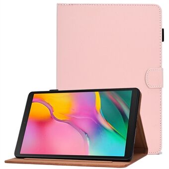 Samsung Galaxy Tab A 10.1 (2019) T510 / T515 -laitteelle tarkoitettu PU-nahkainen yksivärinen tablettikotelo, jossa on magneettilukko, säädettävä tuki ja korttipaikat.