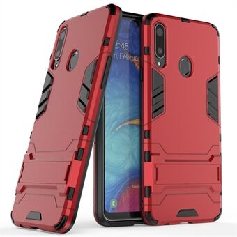 Muovi + TPU Hybrid Shell -kotelo jalustalla Samsung Galaxy A20s:lle