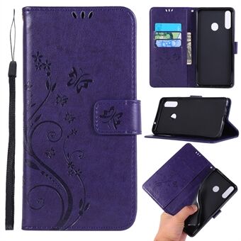 Imprint Butterflies Wallet Stand Flip nahkainen suojakotelo Samsung Galaxy A20s:lle