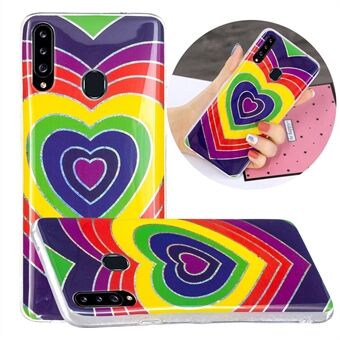 IMD Galvanoitu marmorikuviotulostus TPU-kansikotelo Samsung Galaxy A20s:lle