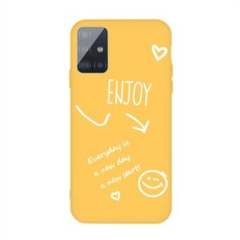 Letters Printing Mat TPU-puhelinkotelo Samsung Galaxy A71 A715: lle