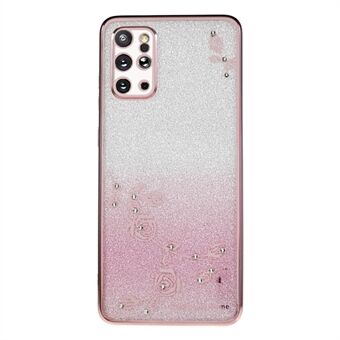 Samsung Galaxy S20 Plus 5G / 4G Gradient Glitter TPU -kotelolle tekojalokivikukkakuvioiselle puhelimen suojakuorelle