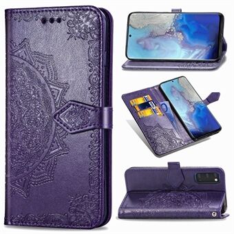 Kohokuvioitu Mandala Flower Wallet Nahkainen Stand suojakuori Samsung Galaxy S20:lle