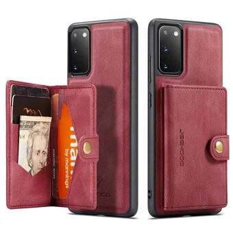 JEEHOOD For Samsung Galaxy S20 4G/5G Detachable Wallet Kickstand Case PU Leather Coated TPU Well-protected Phone Shell