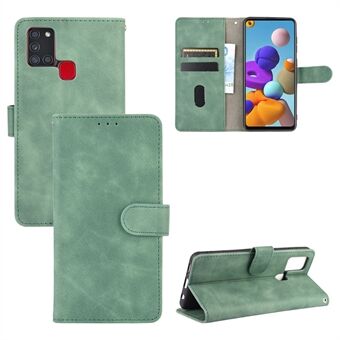 Skin-touch Wallet Stand -nahkainen läppäkotelo Samsung Galaxy A21s:lle