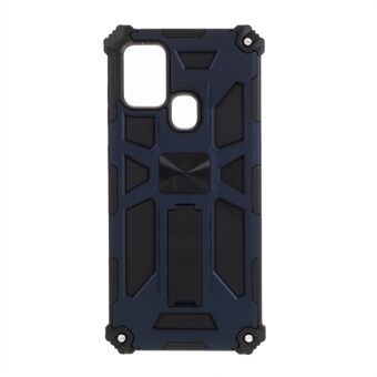 Kickstand Armor PC TPU -matkapuhelimen kuori magneettisella metallilevyllä Samsung Galaxy A21s:lle