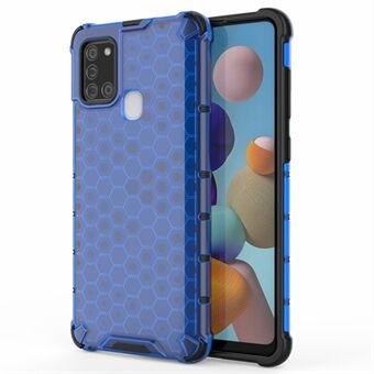 Honeycomb Pattern Iskunkestävä TPU + PC-hybridikuori Samsung Galaxy A21s:lle