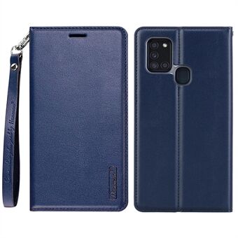 HANMAN Minor Series for Samsung Galaxy A21s kulumista estävä puhelimen suojus PU-nahkainen Stand matkapuhelinkotelon lompakkoteline