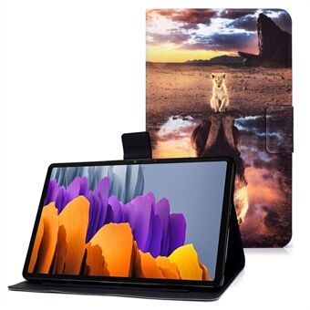 Samsung Galaxy Tab S7 T870 / Galaxy Tab S8 X700 X706 -tippumisenestopainatuksella varustettu nahkainen tablettikotelo suojakansi