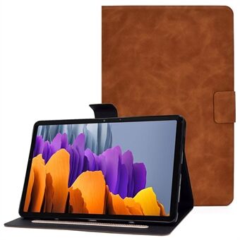 Samsung Galaxy Tab S7 SM-T870 / T875 / S8 SM-X700 / X706 -laitetta varten Calf Textured Leather Tablet -kotelo. Iskunkestävä korttipidike ja hyvin suojattu kotelo.