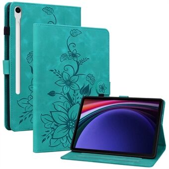 Samsung Galaxy Tab S9 / Tab S7 / Tab S8 -kotelon PU-nahka+TPU-liljakukkakuosinen tablettitelinekotelo