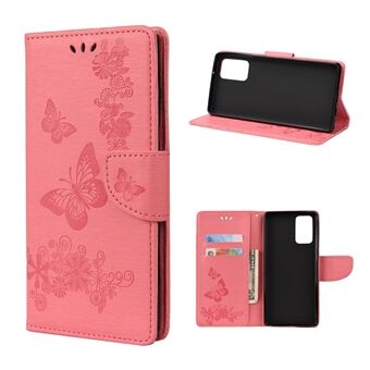 Imprint Butterflies Flower Wallet Stand Nahkakotelo Samsung Galaxy S20 FE 4G/FE 5G/S20 Lite/S20 FE 2022:lle