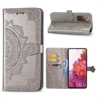 Kohokuvioitu Mandala Flower Wallet Nahkakuori Samsung Galaxy S20 FE 4G/FE 5G/S20 Lite/S20 FE 2022:lle