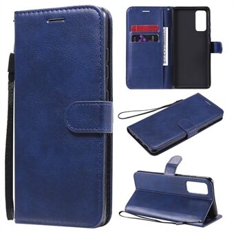 KT Leather Series-2 PU Nahkainen Lompakkokotelo Jalustalla ja Kaulanauhalla Samsung Galaxy S20 FE 4G/5G/2022/S20 Lite -puhelimelle