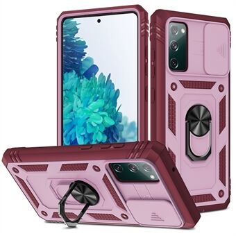 Kamera Slider Design 3-in-1 TPU + PC + metallinen puhelimen suojakuori Samsung Galaxy S20 FE 2022/S20 FE 4G/S20 FE 5G/S20 Lite