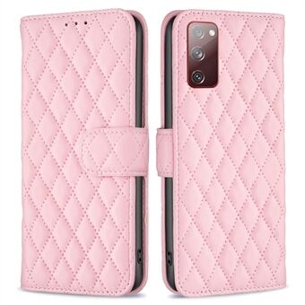 BINFEN COLOR Samsung Galaxy S20 FE 4G / FE 5G / S20 Lite / S20 FE 2022 BF Style-14 painettu Rhombus PU-nahkainen lompakon kansi Kirjatyylinen matta puhelintelineen Stand