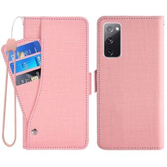 Samsung Galaxy S20 FE / S20 FE 5G / S20 FE 2022 / S20 Lite Jean Cloth Texture PU -nahkainen Stand -puhelinkotelo, jossa on pyörivä korttipaikka