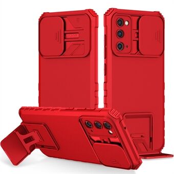 Samsung Galaxy S20 FE 4G / FE 5G / Lite / FE 2022 liukukameran kansi Takakansi Kickstand PC + TPU puhelinkotelo