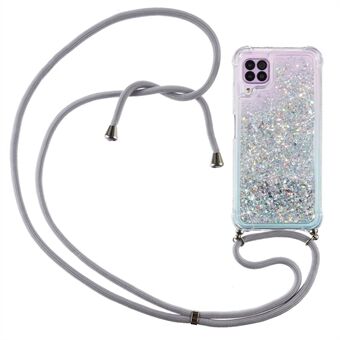 Kimalteleva pikahiekka TPU-suojakuori puhelimelle ripustettavalla köydellä Samsung Galaxy A12 5G: lle