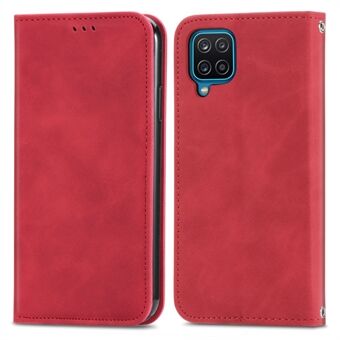 Automaattisesti imeytyvä Vintage Skin Feeling PU-nahkainen puhelinkuori Samsung Galaxy A12:lle