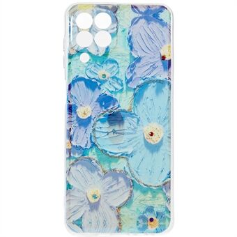 Samsung Galaxy A12 Precise Cutout matkapuhelinkotelolle kukkakuvioinen epoksi tekojalokivi Decor IMD TPU -kuori