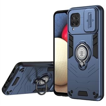 Samsung Galaxy A12 -kotelon Slide Camshield Kickstand ‑suojakuori PC+TPU-puhelimen kansi