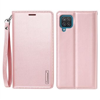 HANMAN Minor Series for Samsung Galaxy A12 / M12 4G / F12 Stand matkapuhelimen suojus PU-nahkainen folio-puhelinkotelo ja lompakkoteline