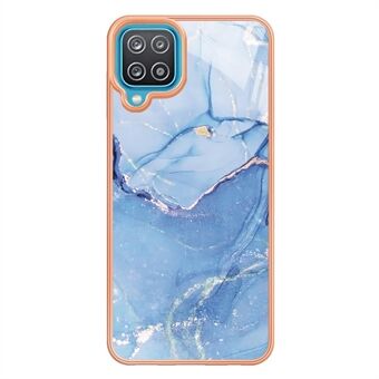 YB IMD Series-16 Samsung Galaxy A12 Marble Pattern Design -puhelinkotelolle Style E IMD Galvanointikehys 2,0 mm TPU-iskuja vaimentava kansi