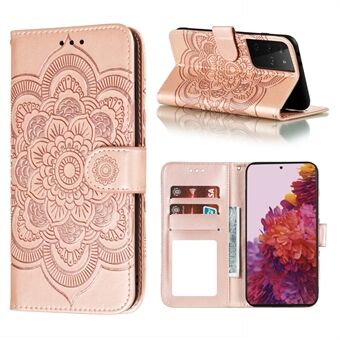 Jälki Mandala kukka lompakko nahkainen suojakuori Samsung Galaxy S21 Ultra 5G Stand kannelle