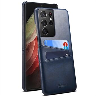 SUTENI Card Slots Design Hyvin suojattu pudotuksenesto PC + PU-nahkainen puhelinkuori Samsung Galaxy S21 Ultra 5G:lle