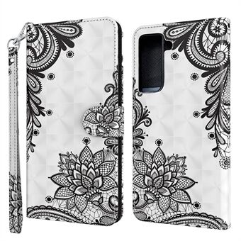 Light Spot Decor Pattern Printing Wallet Stand nahkainen puhelinkotelo hihnalla Samsung Galaxy S21 + 5G: lle