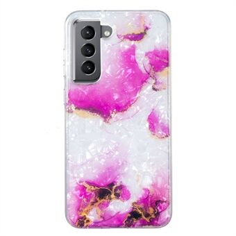 Samsung Galaxy S21+ 5G TPU Marble Flower -puhelinkotelolle IMD Shell Pattern Scratch - Kestävä kansi