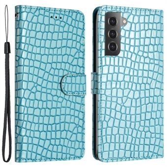 Älypuhelimen pudotuksen estävä kuori Samsung Galaxy S21+ 5G:lle, nahkainen Stand Crocodile Texture Case