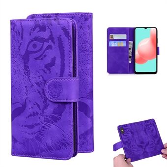 Lompakko nahka Puhelimen Stand suojakotelo Samsung Galaxy A32 5G Tiger Face Imprinting Cover